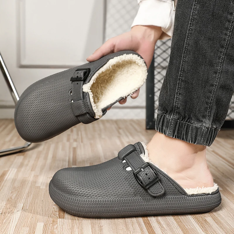 Outdoor Lighting For Your Home - Men Winter Slippers Adjustable Buckle Strap