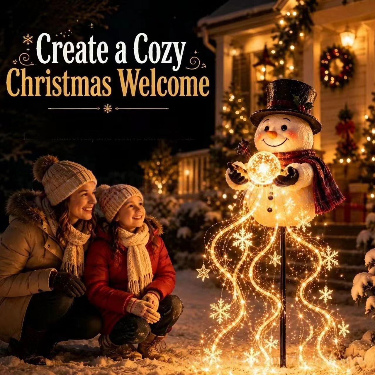 Lighted Christmas Snowman Deco - Outdoor Lighting Effects ulasan dan harga