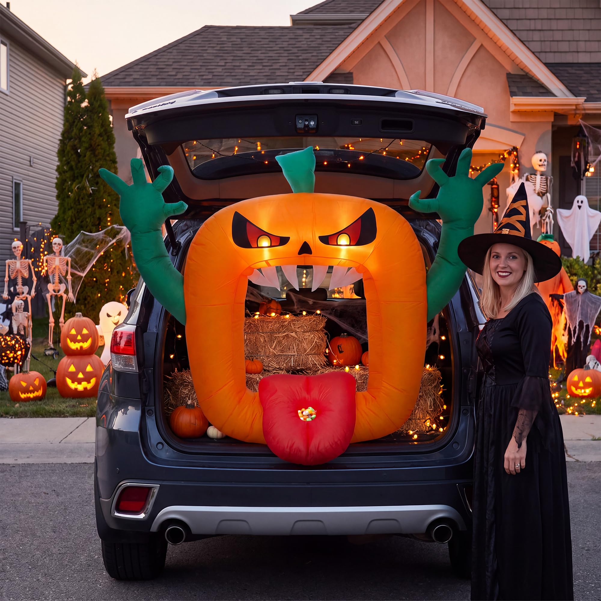6FT Halloween Inflatables Scar - Outdoor Lighting Effects ulasan dan harga