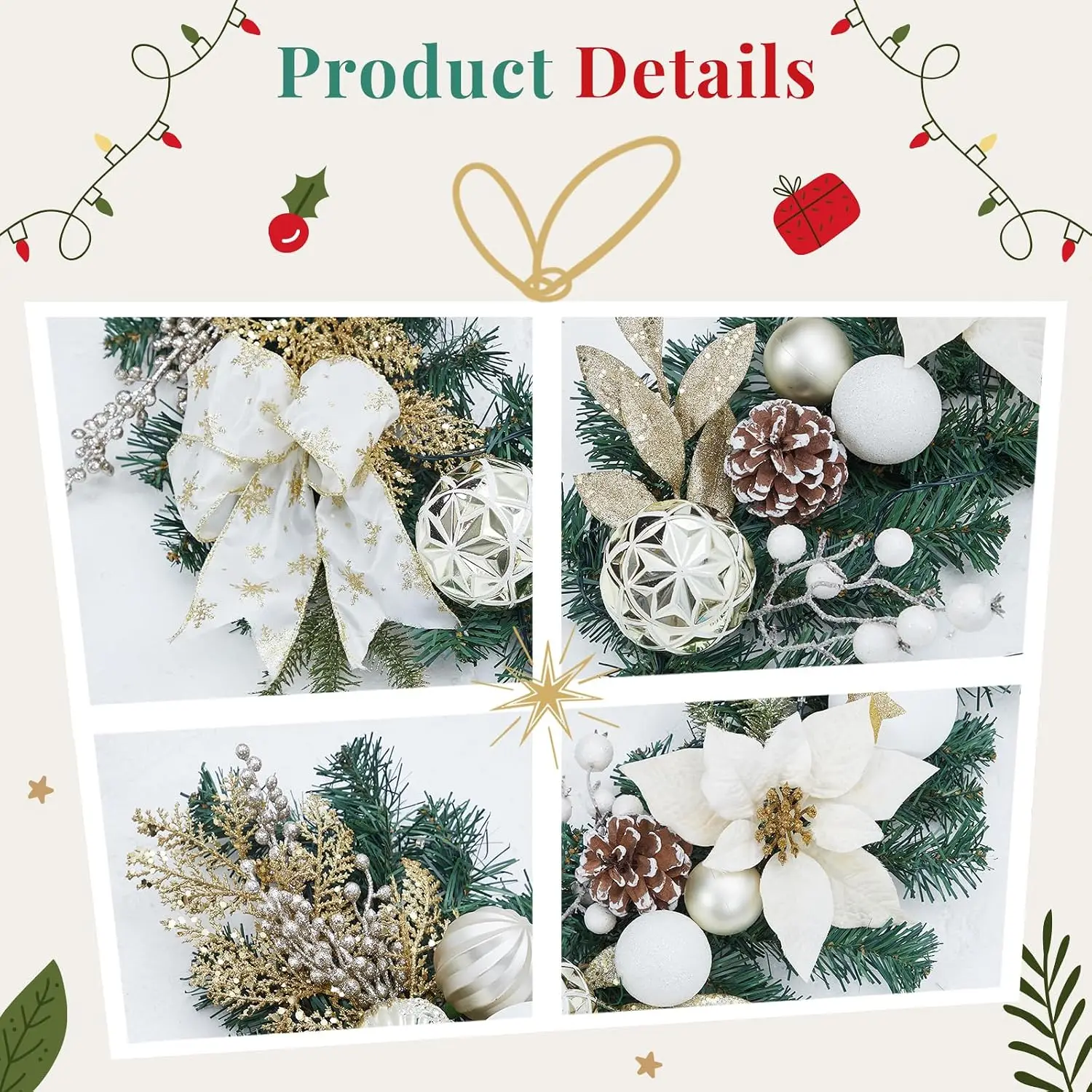 Garvee 6ft Pre-Lit Christmas G - Outdoor Lighting Effects ulasan dan harga