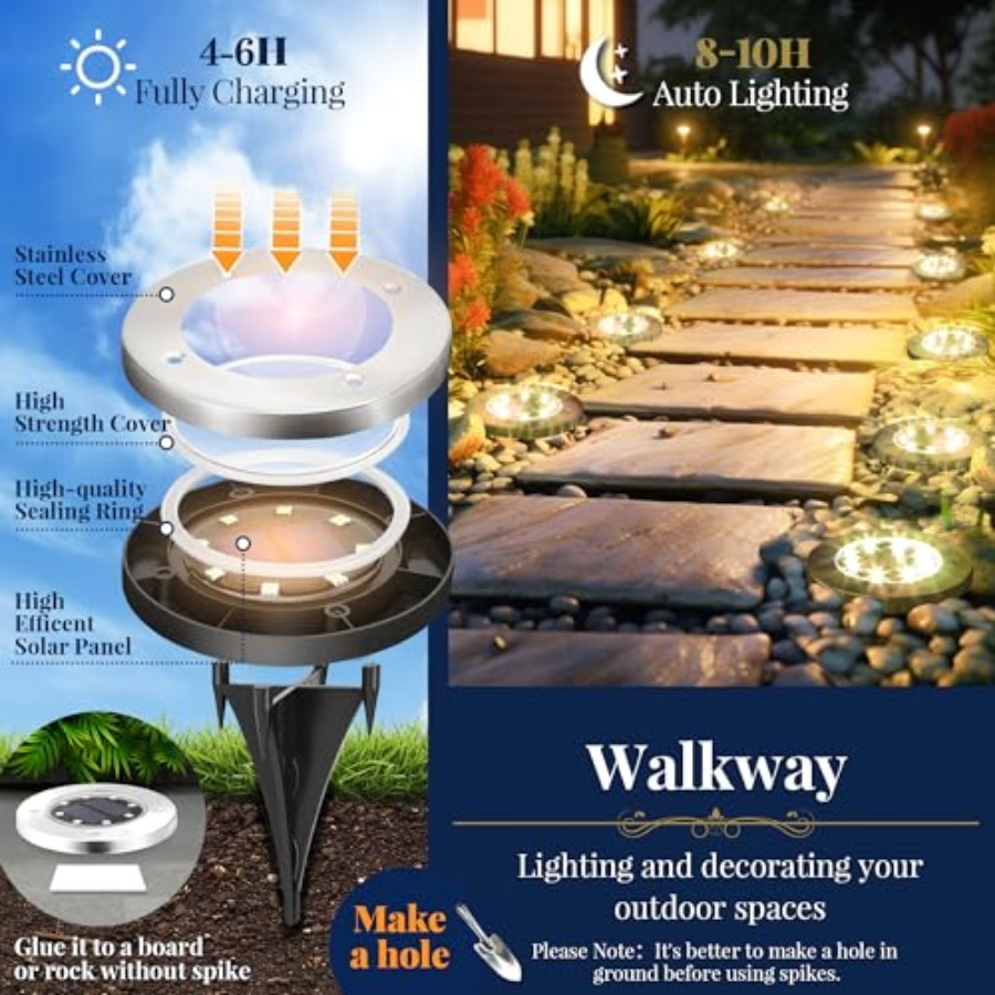 Solar Ground Lights Solar Ligh - Outdoor Lighting And Landscape ulasan dan harga