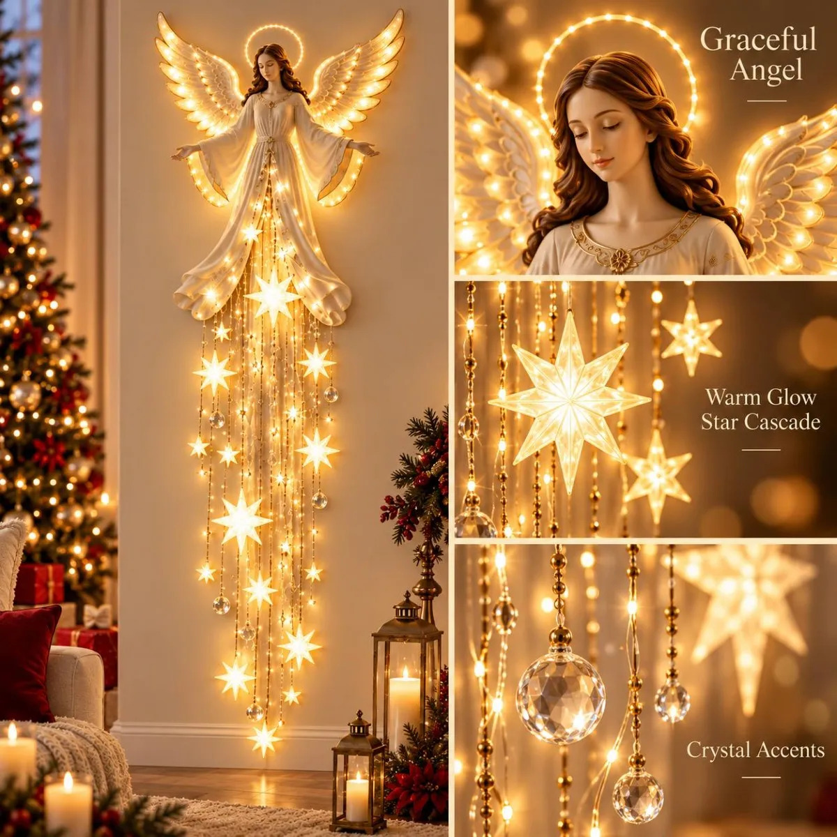 1Pc Christmas Door Hanger Glow - Outdoor Lighting Effects ulasan dan harga