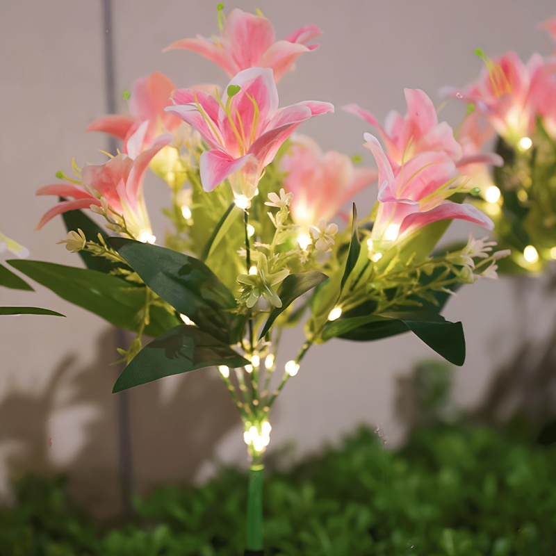 Multi-Bloom Pink Lily Solar Ga - Outdoor Lighting Effects ulasan dan harga
